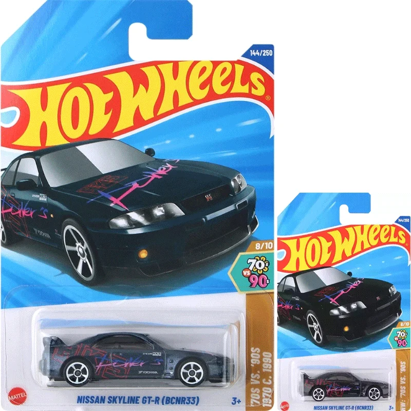 Coche Original Hot Wheels Nissan Skyline GTR (BCNR33) 1/64, vehículos fundidos a presión, modelo de aleación, juguetes para niños, colección de regalo C4982/2025M
