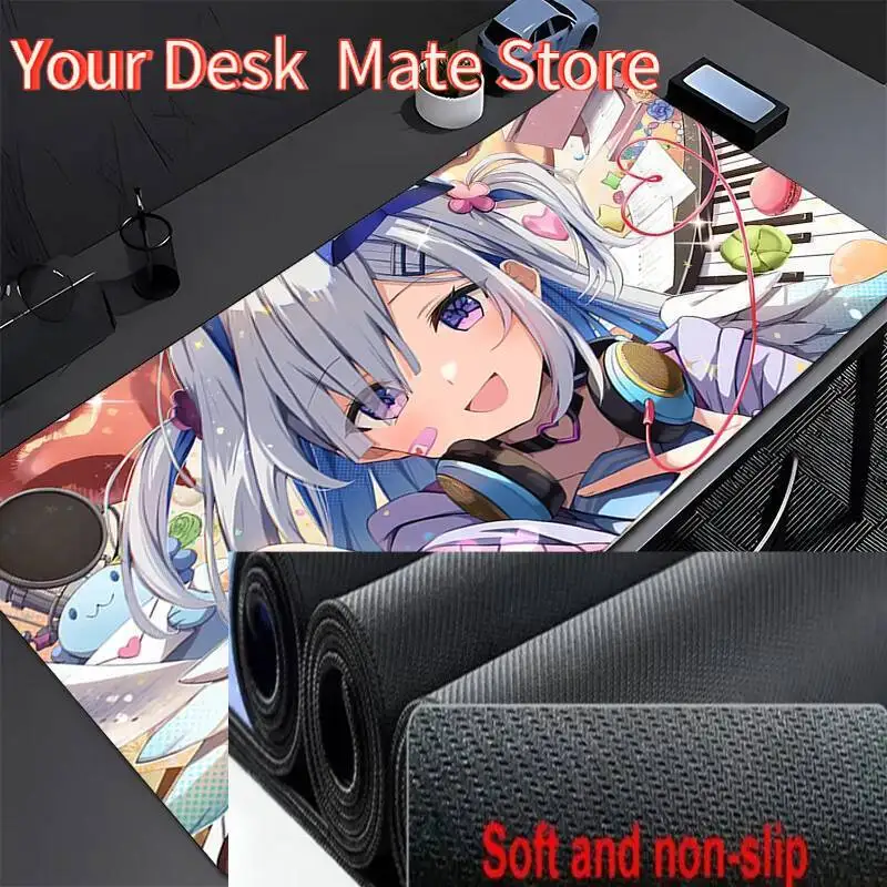 Gamer Mouse Pad Laptop Kawaii Amane Kanata Mousepad Anime Girl HD Print Cute Keyboard Pad PC Gaming Hololive Desktop Mouse Mat