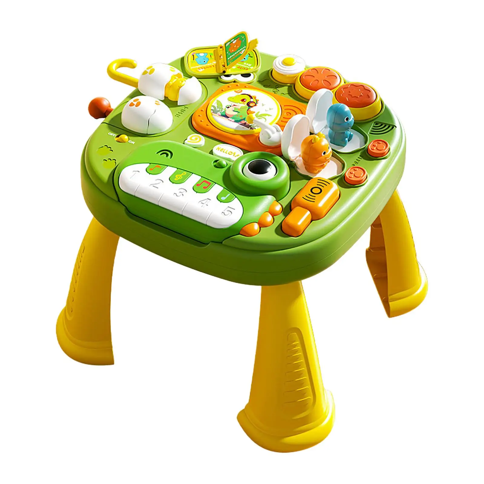 

Montessori Baby Activity Table with Lights Music Multifunctional Early Learning Toy Detachable for 1-4 Year Olds Portable