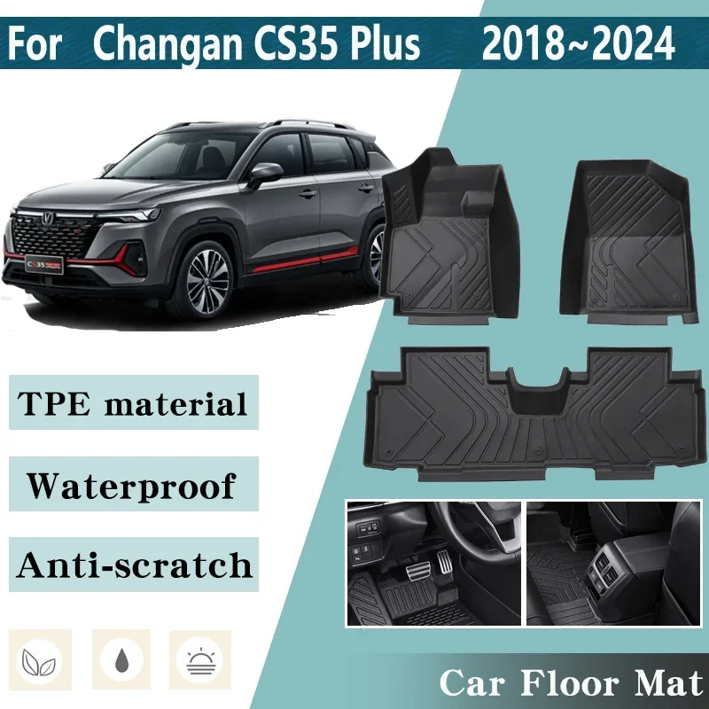 

LHD Car Floor Mat for Changan CS35 Plus 2023 Accessories 2018~2024 2022 Auto Foot Custom Liner Mat Anti-dirt Pad Car Accessories