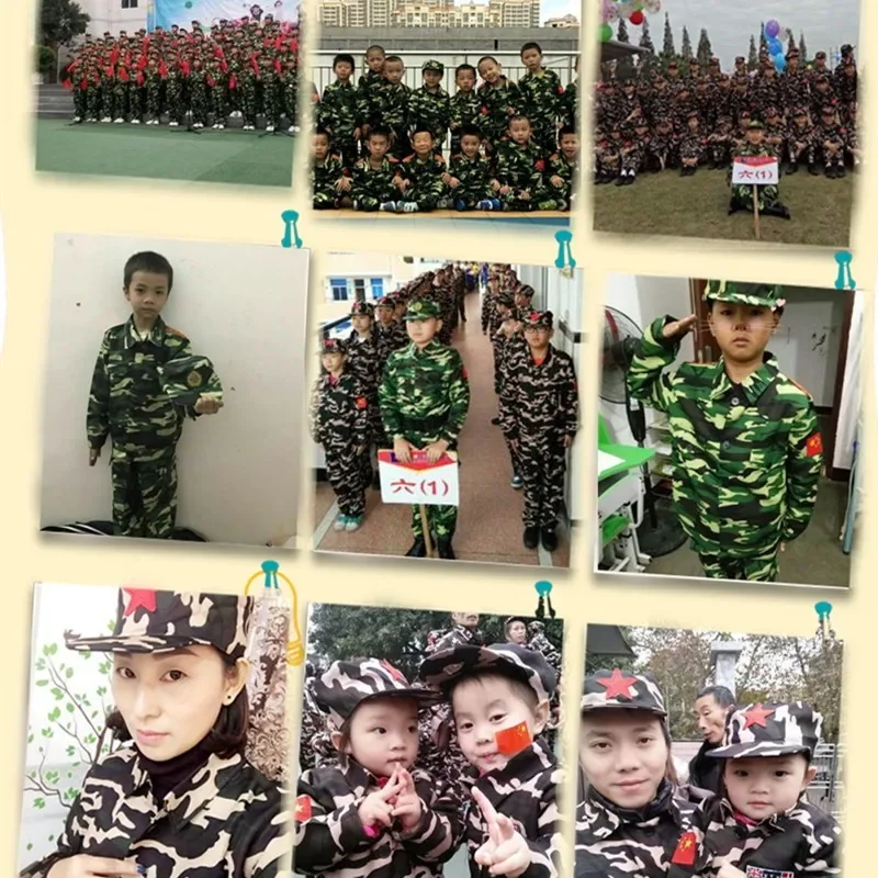 Boys Military Training Uniforms Children Combat Tactical Camouflage Summer Camp Party Costumes Kids Girlshalloween Army Suits