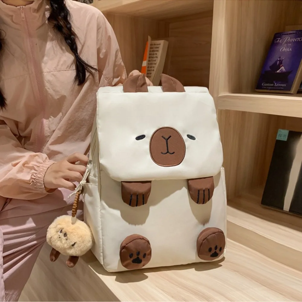Kawaii kapibara plecak torba na książki dla studentów torba podróżna o dużej pojemności torba Crossbody para listonoszowa torba torebka prezent