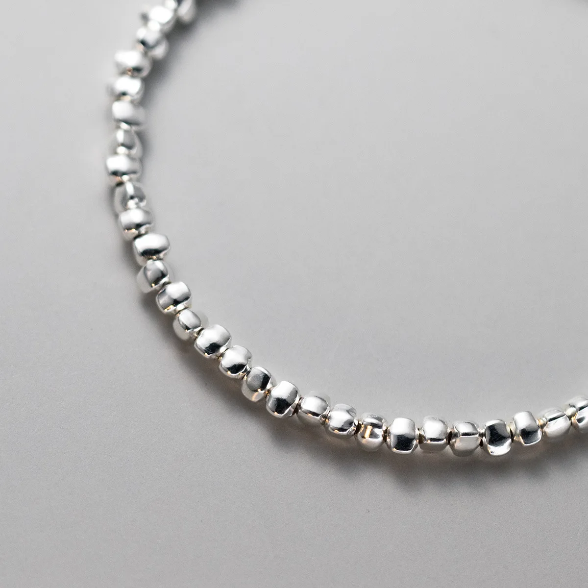 La Monada 15.5+4.5cm Bracelet For Women Silver 925 Sterling 925 Silver Simple Triangle Bead Women\'s Bracelet Girls Student