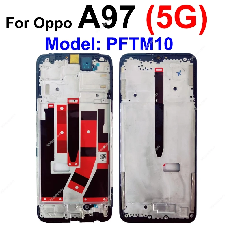 Für oppo a91 a92 a92s a93 a93s a94 a95 a96 a97 a98 4g 5g lcd vordere rahmen gehäuse abdeckung vordere lcd halter gehäuse teile