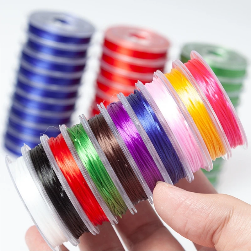 10 Rollen/Set Elastische Kristallschnur in verschiedenen Farben, Perlenfaden für DIY-Bastelarbeiten, Ornamentherstellung, handgemachte Accessoires – Detail 5