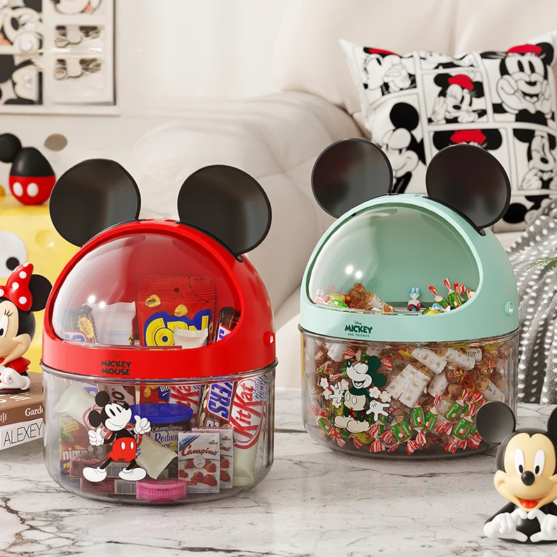 Mickey Mouse Desktop Cartoon Snack Storage Box with Lid  Coffee and Snack Dustproof and Waterproof Storage Bucket view 3