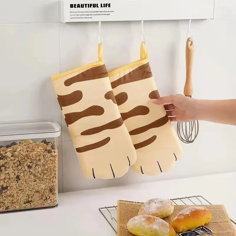 전자레인지용 긴 면장갑 귀여운 고양이 발 모양 오븐 단 - Kitchen Baking Gloves 리뷰 및 가격