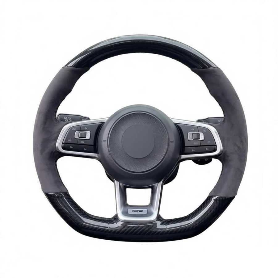 Car Steering Wheel Cover Carbon Fiber Suede for Volkswagen VW Golf 7 GTI Golf R MK7 VW Polo GTI Scirocco 2015 2016 Car Interior