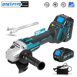 ONEKFYFD 125mm Cordless Wireless Brushless Rechargeable Electric Angle Grinder Grinding Machine Tool For Makita 18V Battery