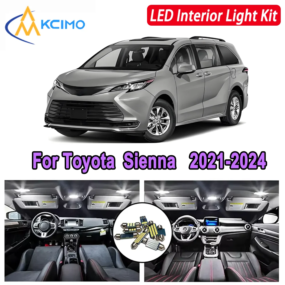 

Kcimo LED For Toyota Sienna 2021 2022 2023 2024 Premium Bright LED Interior Dome Map Trunk Light Kit Car Led Lamps Car LED Light
