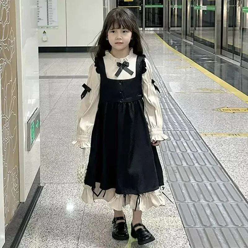 

Children's Clothing Spring And Summer Clothing Long Sleeve Two Piece Dress Cotton Girls Student New Stylish Princess Autumn