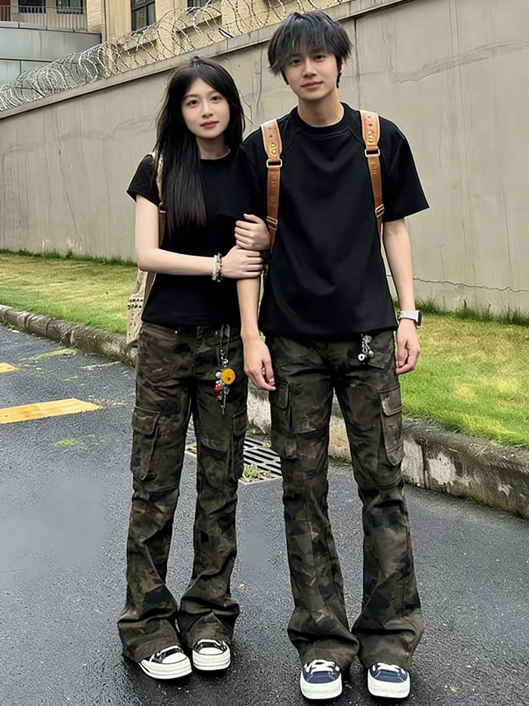 

Американские ретро-джинсы с камуфляжным принтом, зауженные, мужские, весенние, в стиле High Street, прямые, рабочие брюки, модные, расклешенные