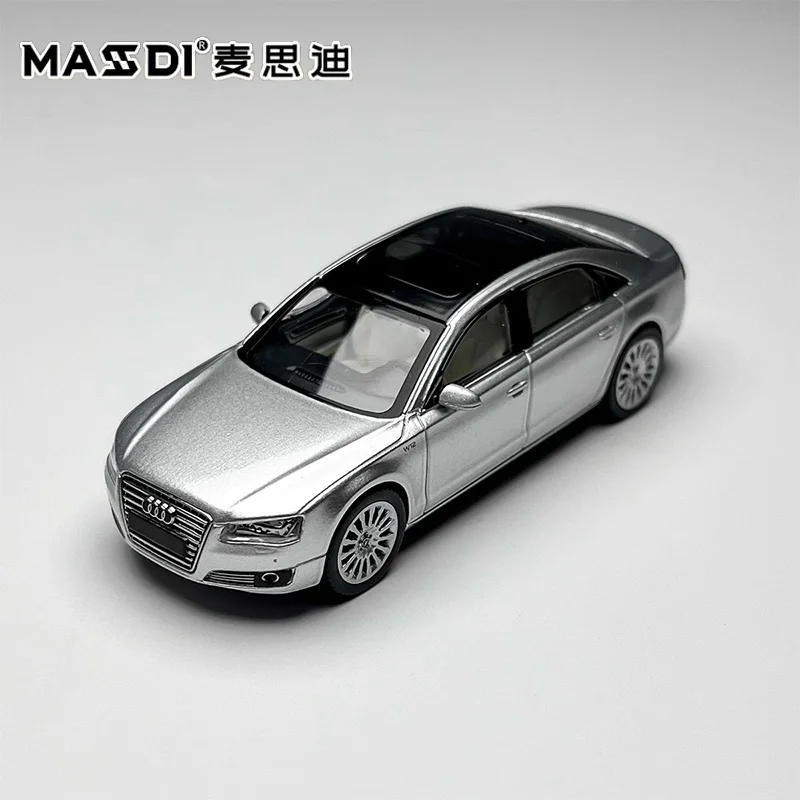 New Masdi 1:64 Audi A8l D4 2021 Simulation Alloy Miniature Diecasting Car Model Customized Toy Play Vehicle Collectible Ornament