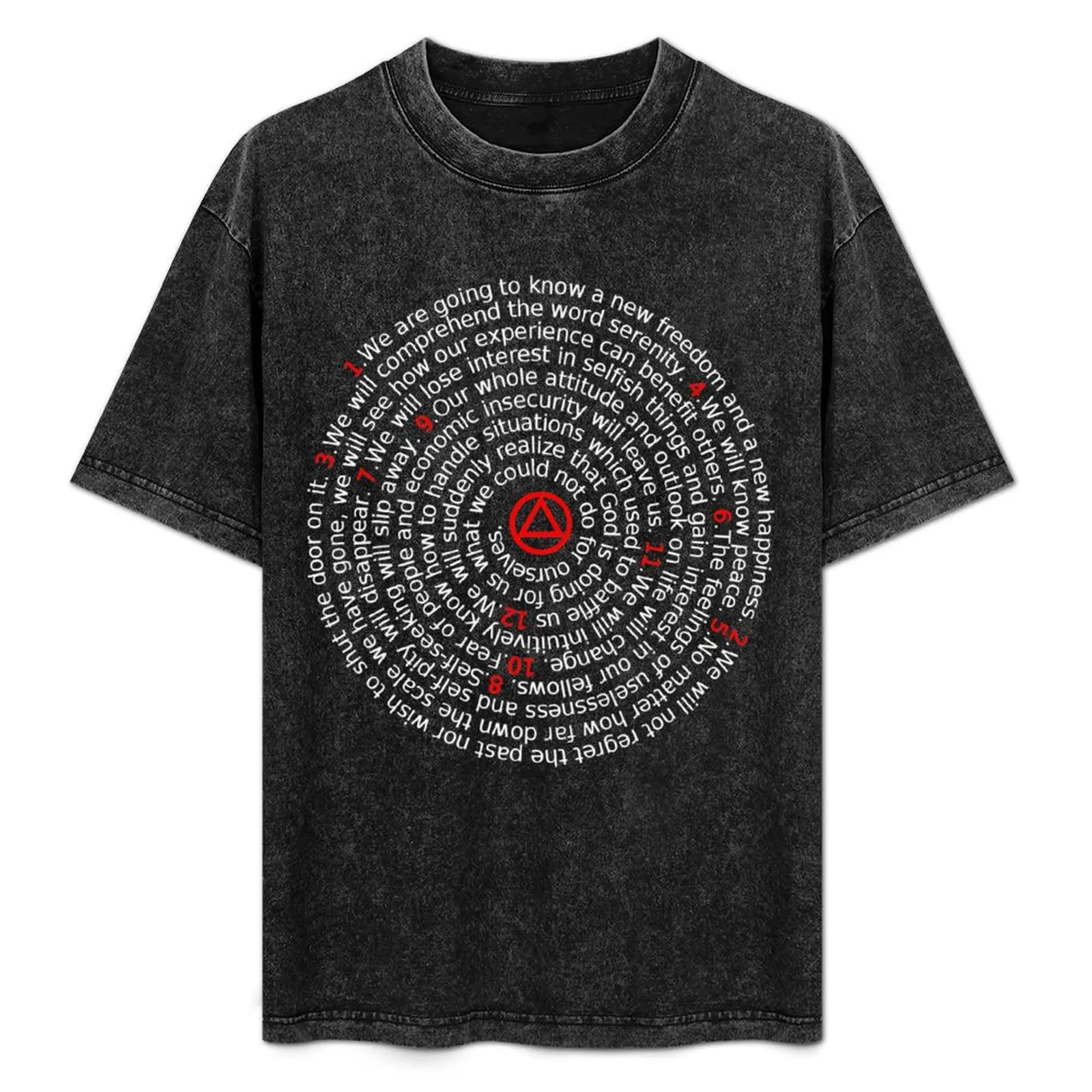 The Twelve Promises' - AA 12 Step Recovery Spiral T-Shirt quick drying heavyweights graphics t shirts for men pack