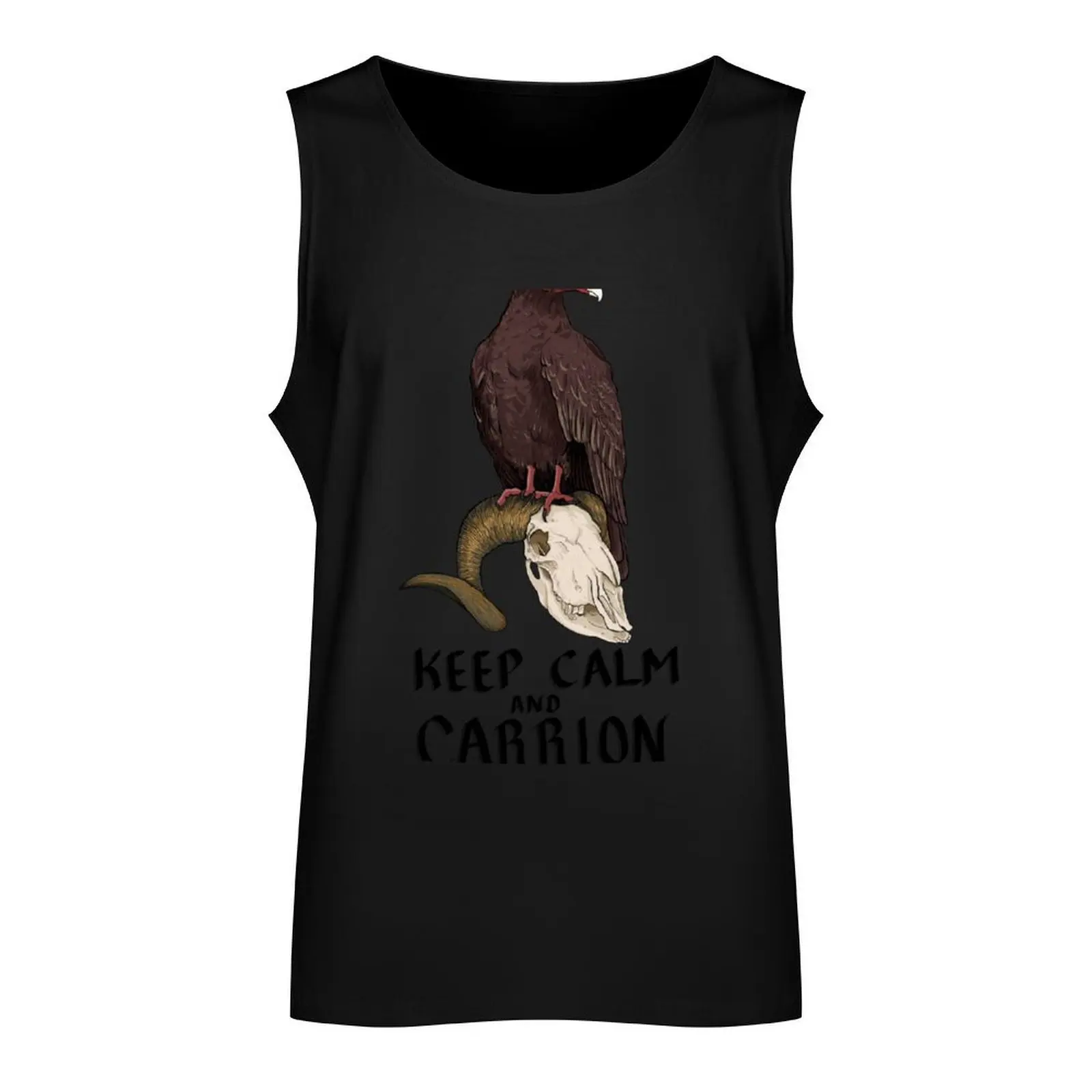 Keep Calm and Carrion (Black Text) Tank Top vest for men sports vest