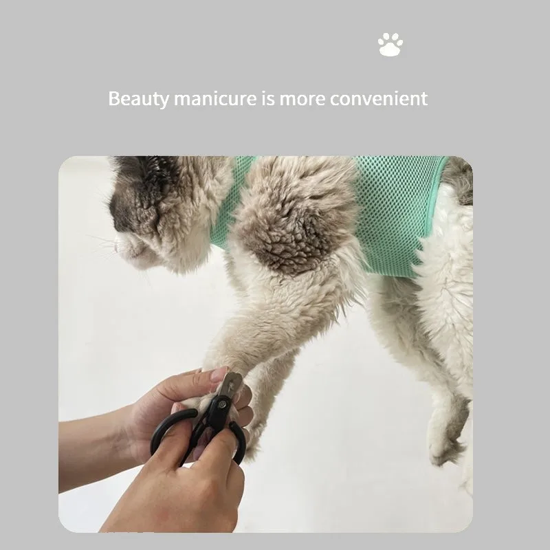 Cat Grooming Hammock For Nail Trimming And Bath Restraint Bag_voghion.com