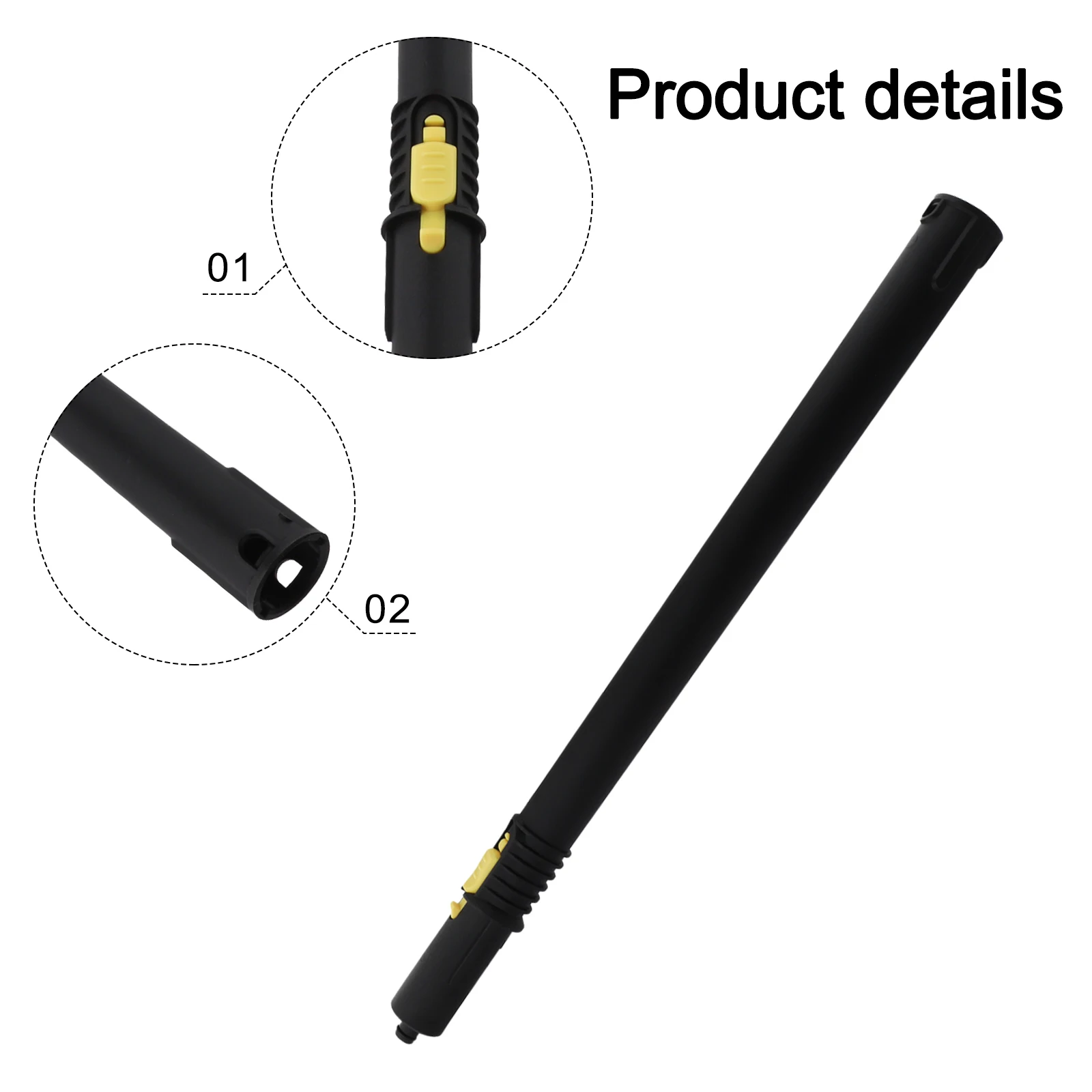 Extension Pipe For Karcher SC1 SC2 SC3 SC4 SC5 SG2 SG4 Steam Cleaner 54cm Plastic Tube Black Yellow Garden Watering Accessories