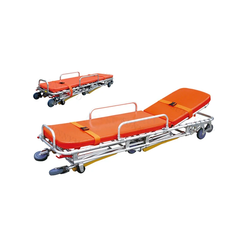 SY-K012 High Quality Medical Folding Adjustable Trolley Ambulance Stretcher with Aluminum Alloy Trolley for Ambulance Rescue