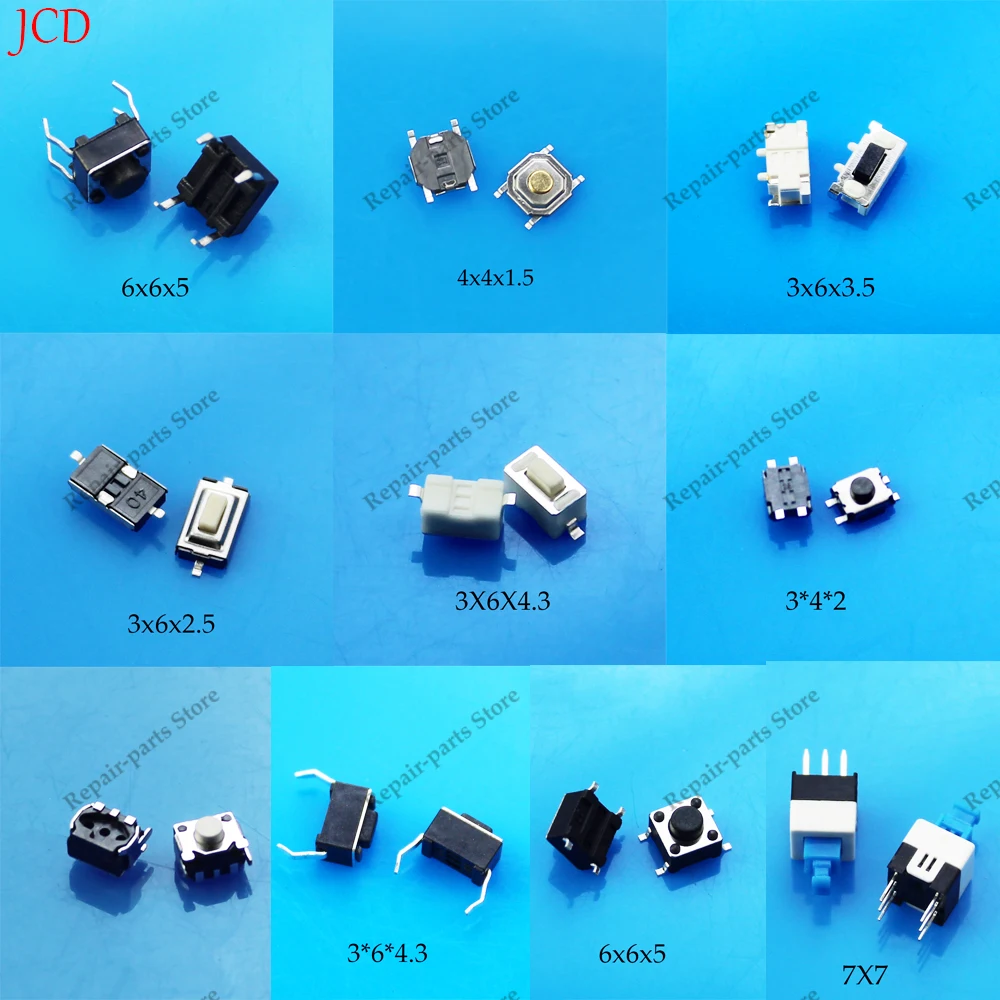 Micro Switch 100PCS/lot 10Types Assorted Push Button Tact Switches Reset Mini Leaf Switch SMD DIP Diy Kit