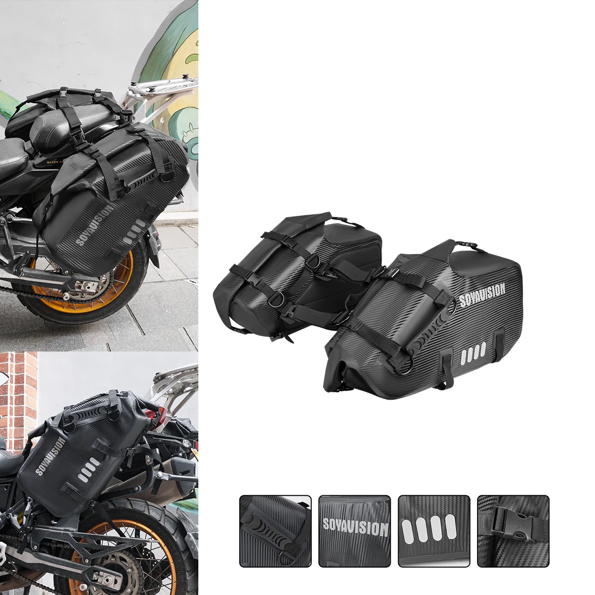 Motorcycle Bag Outdoor Dry Bag Waterproof 18L 28L 48L Shoulder Bag, Diving, Swimming, Hiking Driving Travel Tail Bag Waterproof