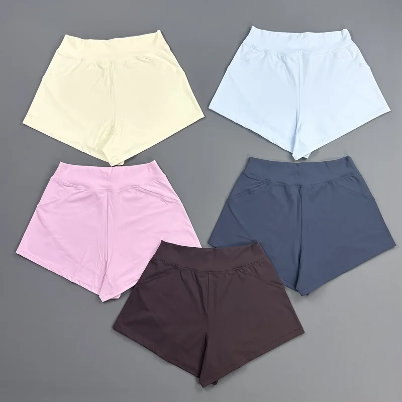 Women Sports Shorts Summer Quick Dry Yoga Wear Gym High Waist Short Pants Running Workout Trousers Squat Proof Fitness Shorts
