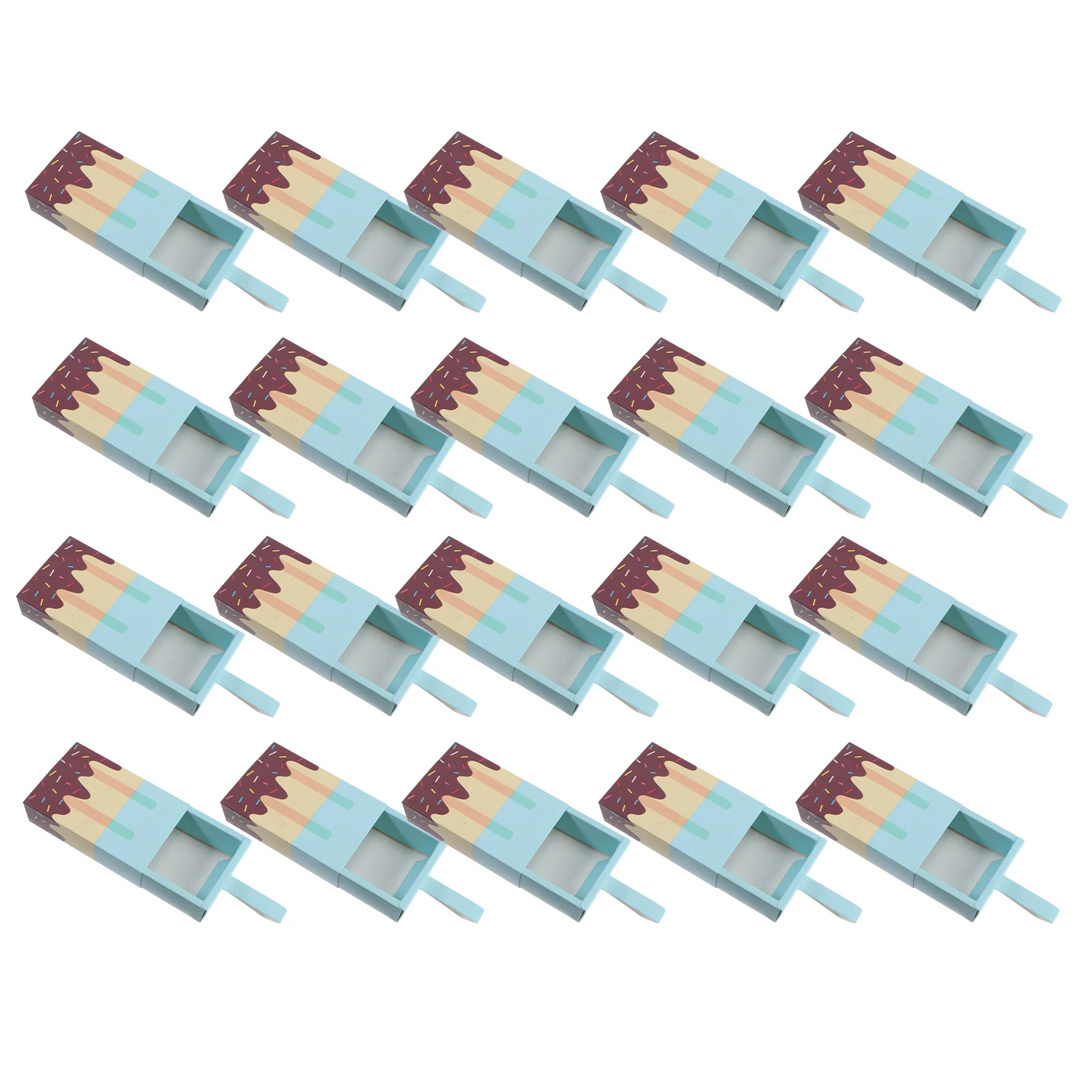 

20Pcs Candy Box Drawer Design Paper Popsicle Shape Party Favor Boxes for Wedding Festival Candy Wrap Gift Bags