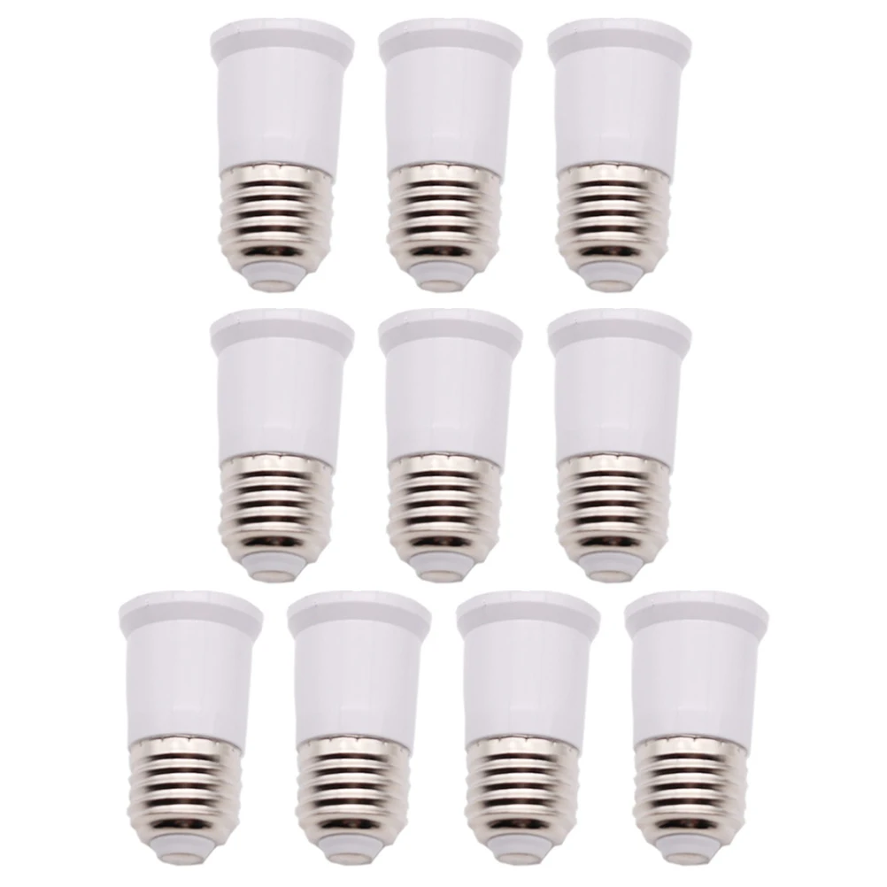 

10pcs E27 Bulb Extensions 65mm White Plastic Socket Converters Light Bulb Extender Adapter Lampholder Fittings Daily Use