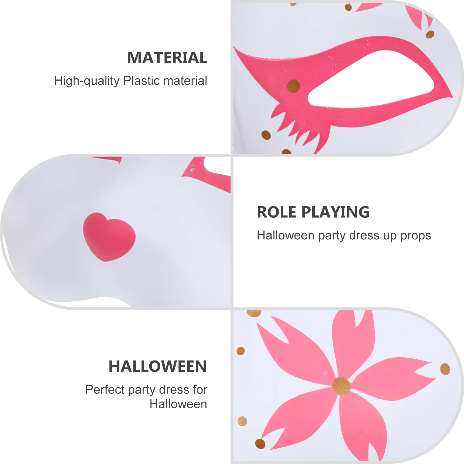 

2 Pcs Halloween Party Mask Prop Fox Masquerade Props Masks Cosplay Rosy Plastic