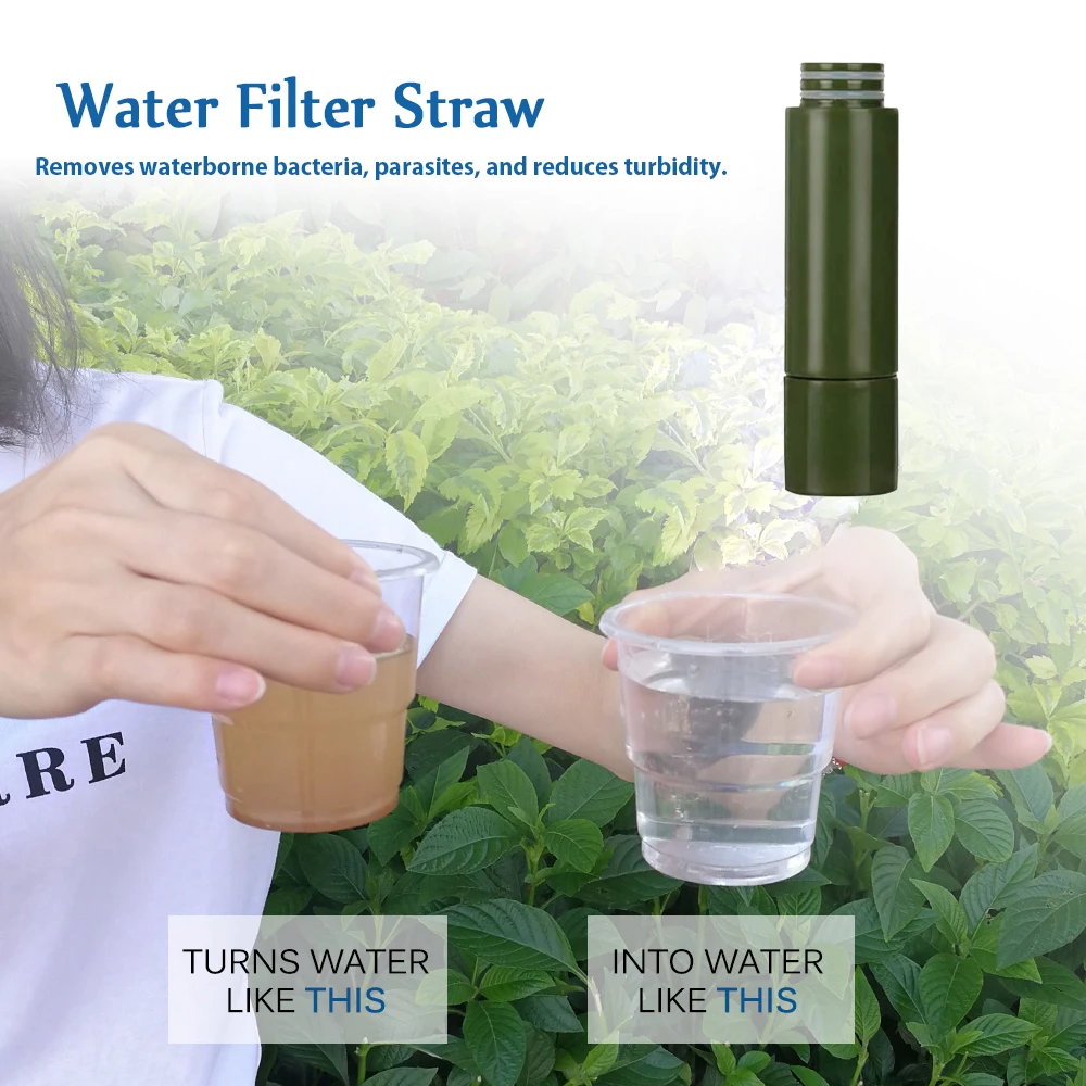 Outdoor Water Filter Straw Water Filtration System Water Purifier for Family Preparedness Camping Hiking Emergency