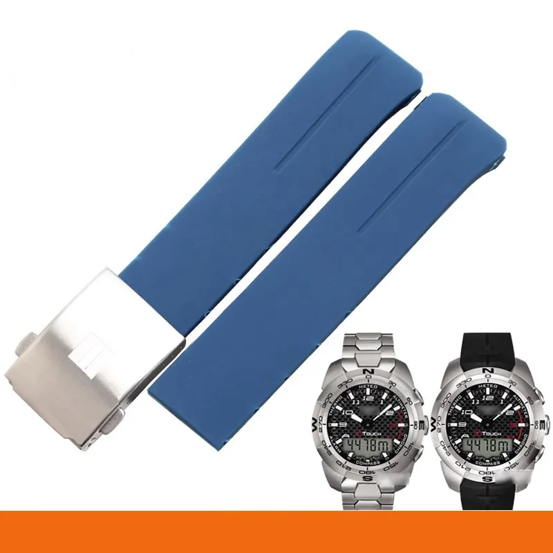 High Quality Rubber Silicone Watch Strap For Tissot 1853 Tengzhi T-Touch Original T013 Watchband T047T081T33 Men Bracelet 20mm