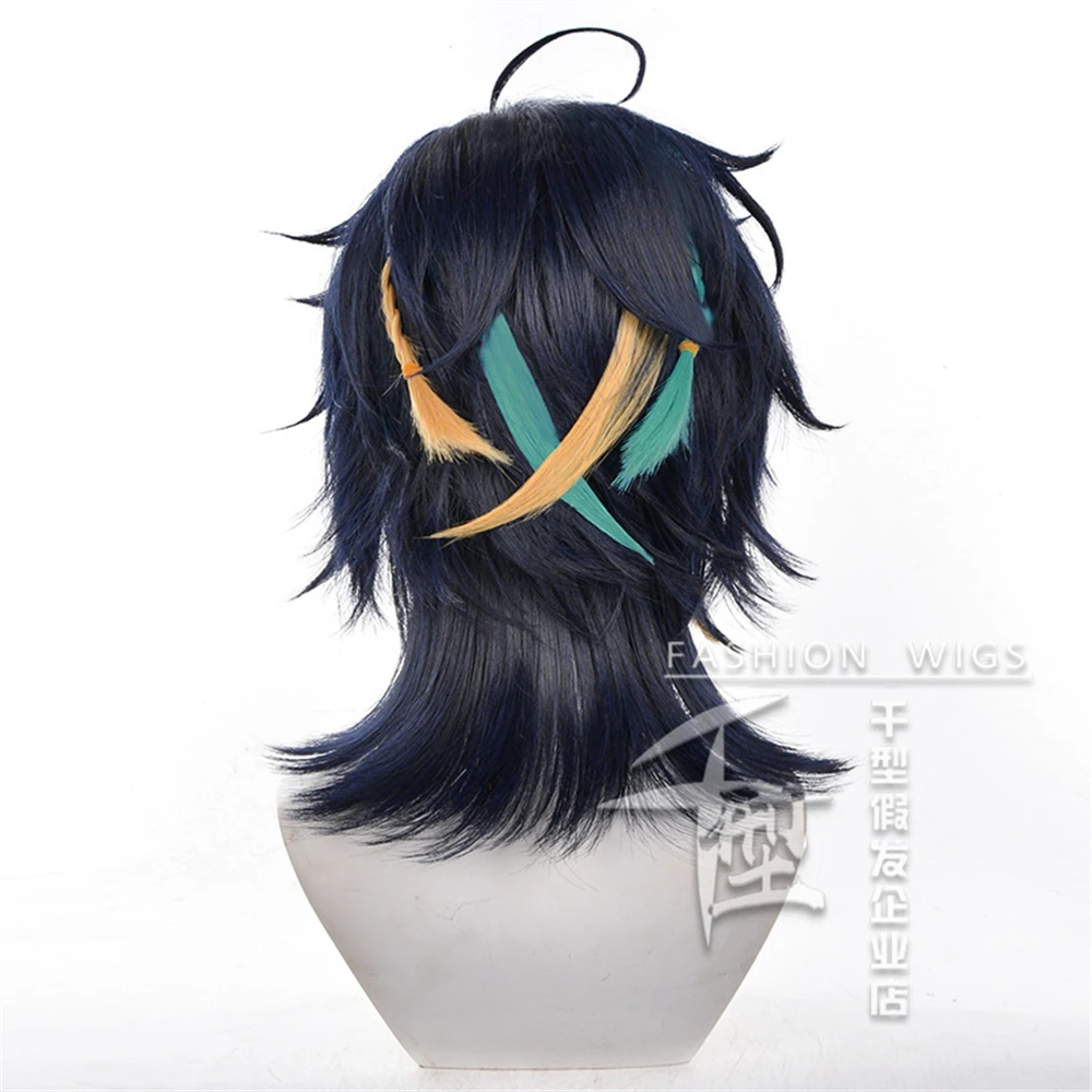 Parrucca Kinich Gioco Genshin Impact Uomo 40 cm Capelli corti Natlan Kinich Cosplay Parrucche di Halloween + Cappellino gratuito