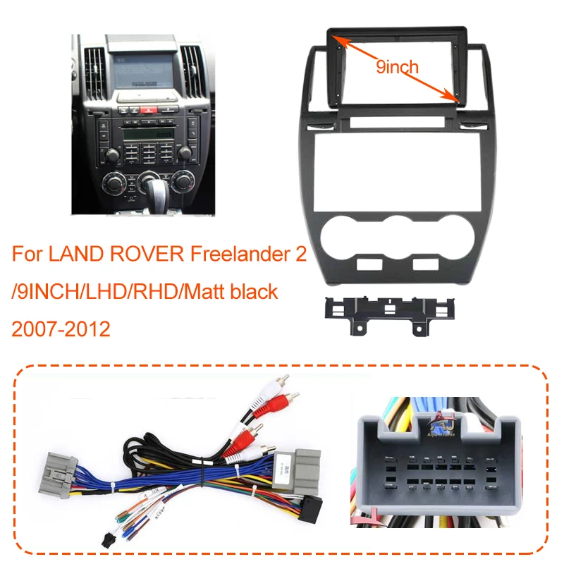 

2 Din Frame 9 inch Car Radio Fascia For Land Rover Freelander 2 2006-2012 Video Panel Player Audio Dash Dashboard Mount Kit