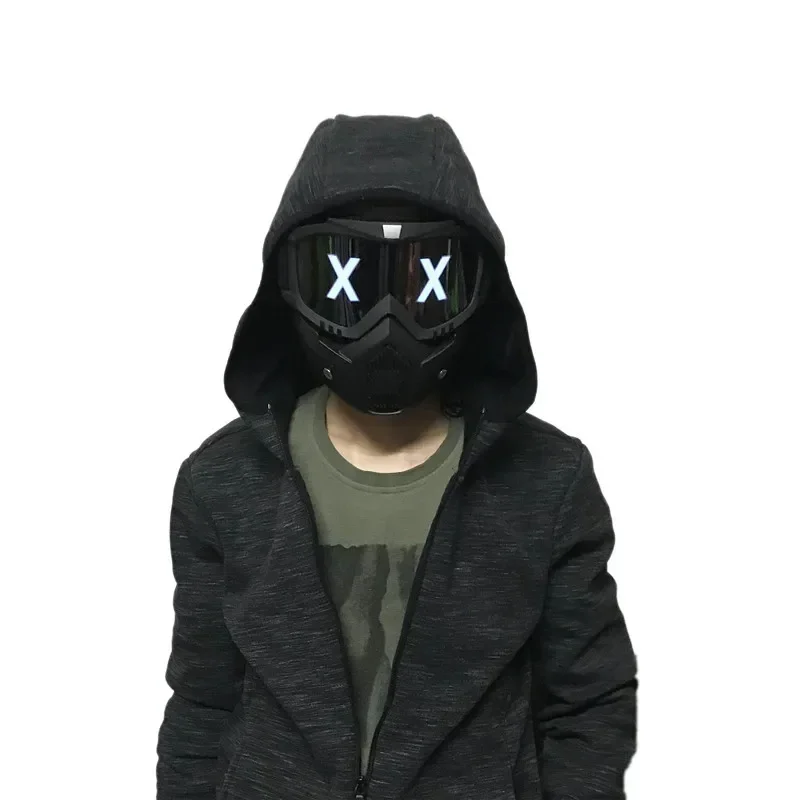 Hacker Game Marcus Wrench X Expression Masks Half Face X Eyes DIY Eyewear Removable Mask Party Halloween Cosplay Prop Gift