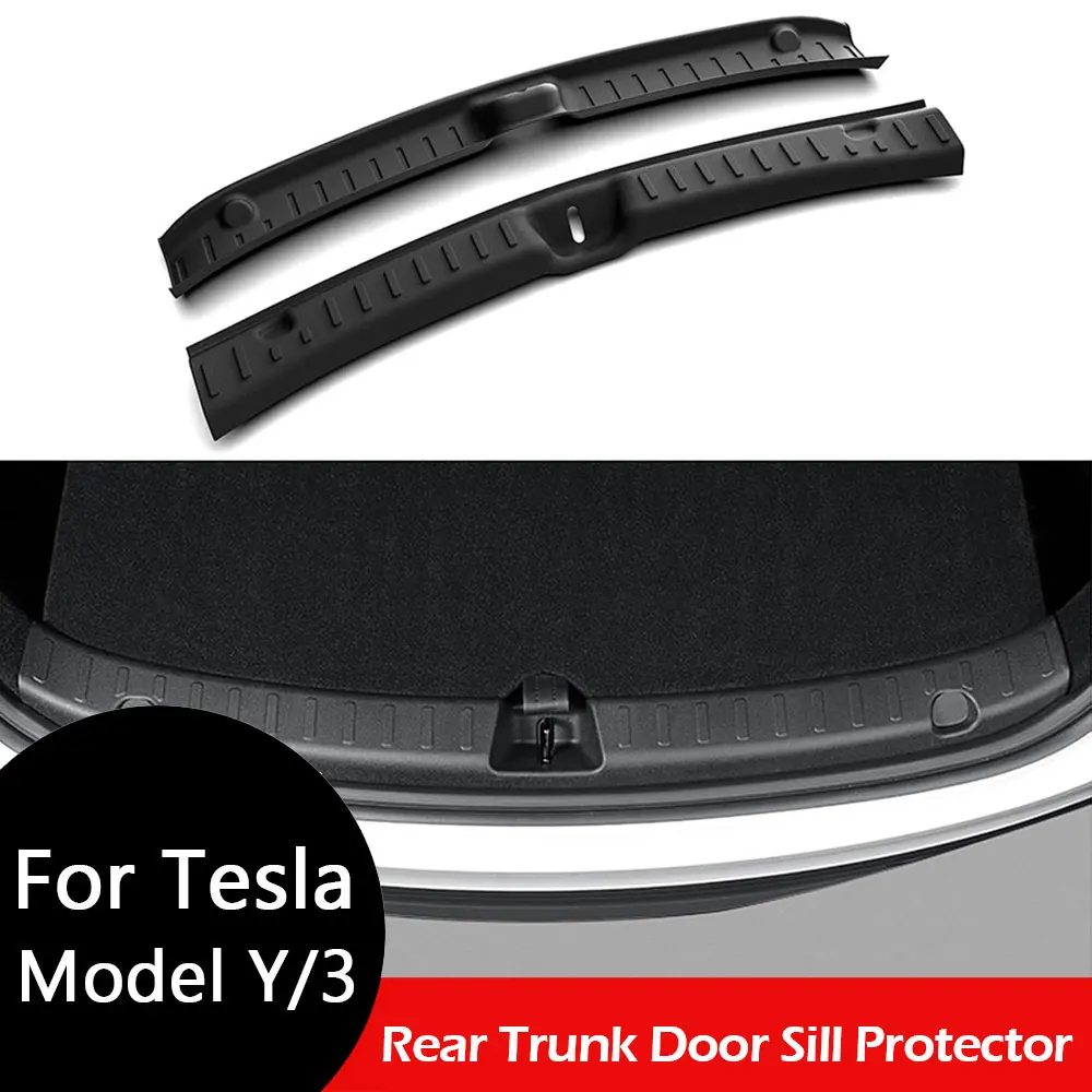 2025 For Tesla Model Y Juniper Rear Bumper Guard Anti-Scratch Rear Trunk Door Sill Protector for Refresh Internal Accessories