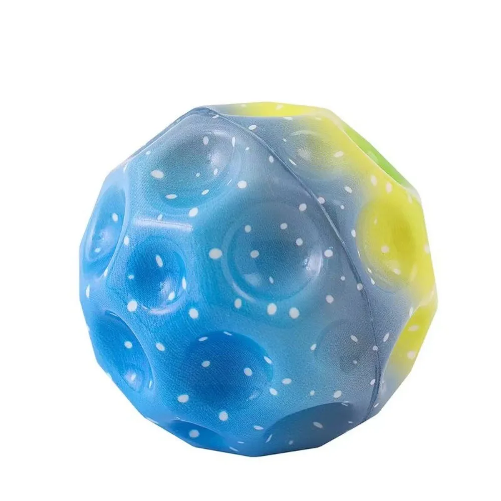 7cm Hole Ball Soft Bouncy Ball Stress Reduce Anti-fall Moon Shape Bouncy Ball for Outdoor Activity Novelty Fidget for Men Women