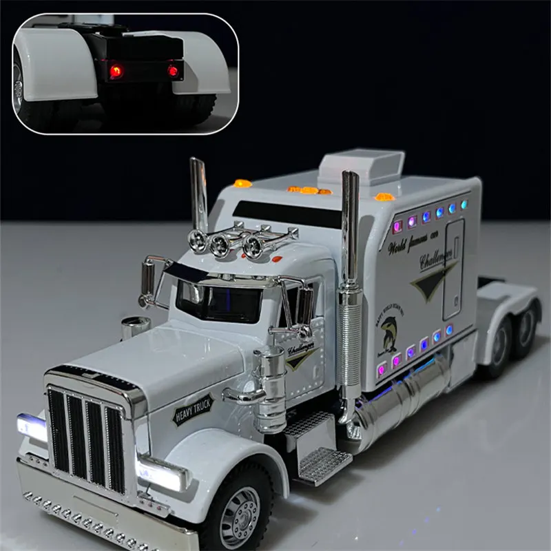 1/24 Alloy Truck Trailer Head Car Model Diecast Metal Toy Container Truck Engineering Transport Vehicle Car Model Childrens Gift