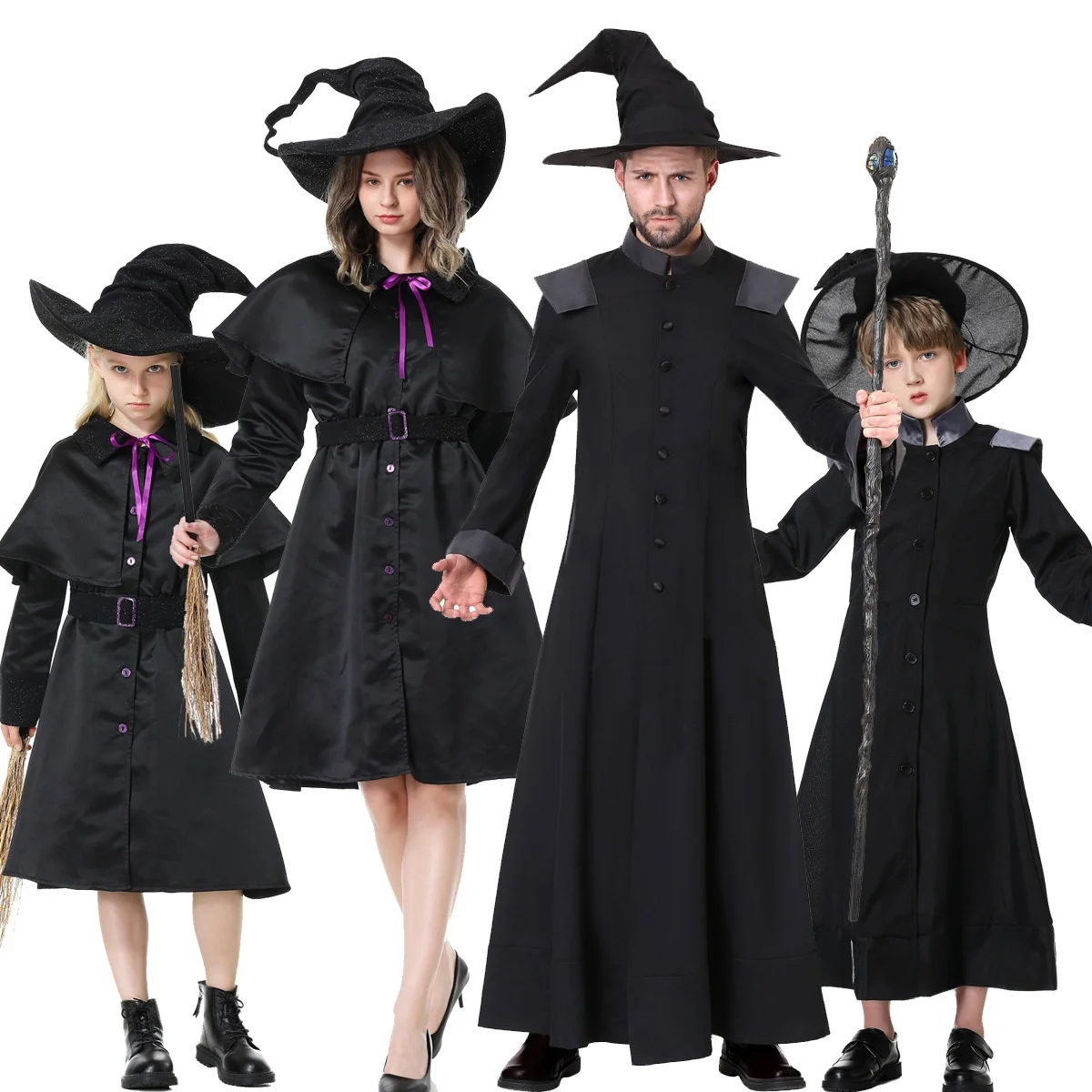 

Хэллоуин Костюм Ведьмы Графа Волшебника для Женщин Мужчин Вечерние Бары Представления Маскарадный Бал Дьявол eup