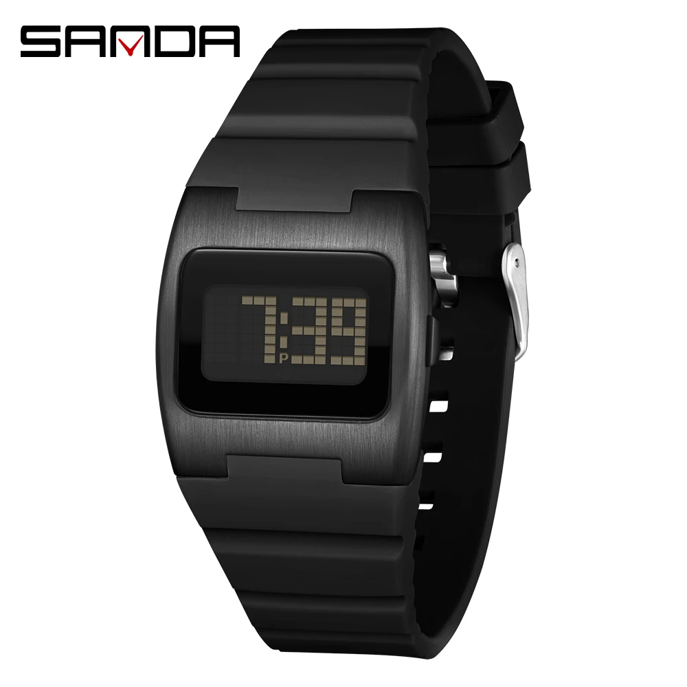 

SANDA 2214 New Men's Digital Multifunctional Night Light Timer Calendar Outdoor Sports Waterproof Student Electronic Watch reloj