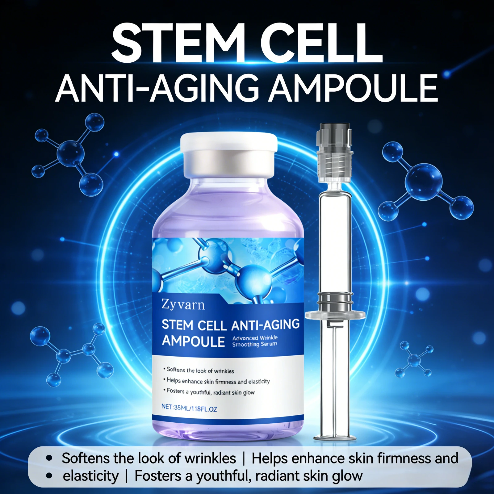 Ampullen-Serum zur Pflege der Gesichtshaut für Glattes, Strahlendes Hautbild Feuchtigkeitsspendende und Erfrischende Gesichtspflege Hautpflege-Essenz