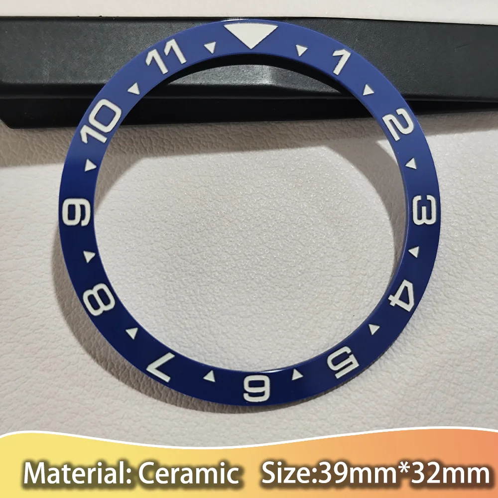 

Flat 39MM*32mm Ceramic Bezel Men's Watch Insert For Replacement Watch Bezels Accessory Diving Bezel Ring Multi colour Select ﻿