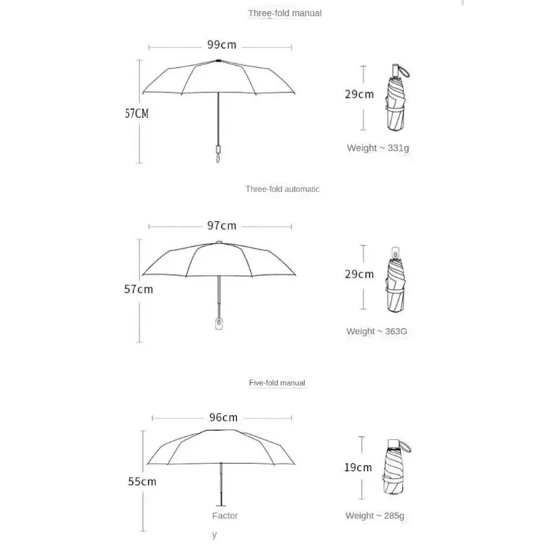 Cute Cat Cartoon Folding Umbrella Sun Protection UV Protection Female Weather and Rain Portable Parasol Umbrella