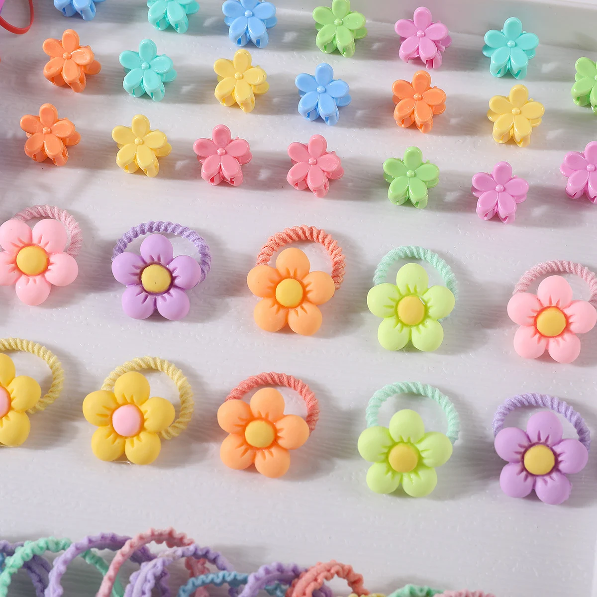 580Pcs Hair Accessories Set for Girls Candy Colors Elastic Hair Ties Children Ponytail Holders Rubber Band Baby Cute Headband