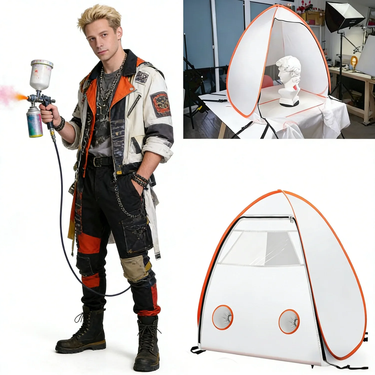 

1 шт. Складной переносной тент-кабина для покраски (DIY) для моделирования, автосервиса и рукоделия