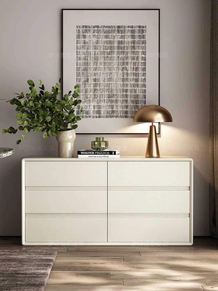 Light luxury Nordic storage locker, chest of drawers, creamy white eight-bucket cabinet, living room, bedroom, master bedroom