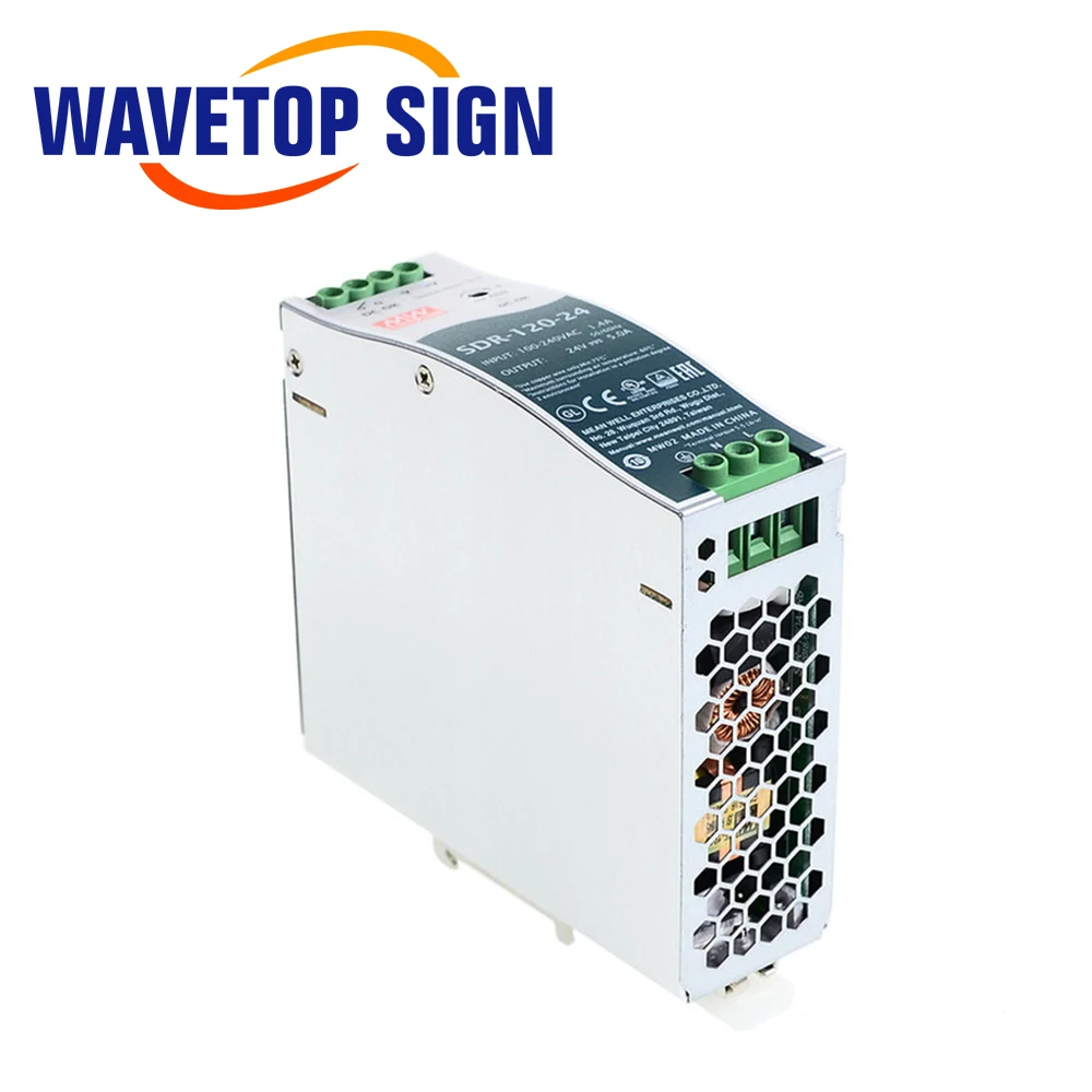 WaveTopSign 120W 240W Single Output Industrial DIN RAIL Power Supply SDR-120-24 WDR-120-24 WDR-240-24 For Laser Cutting Machine