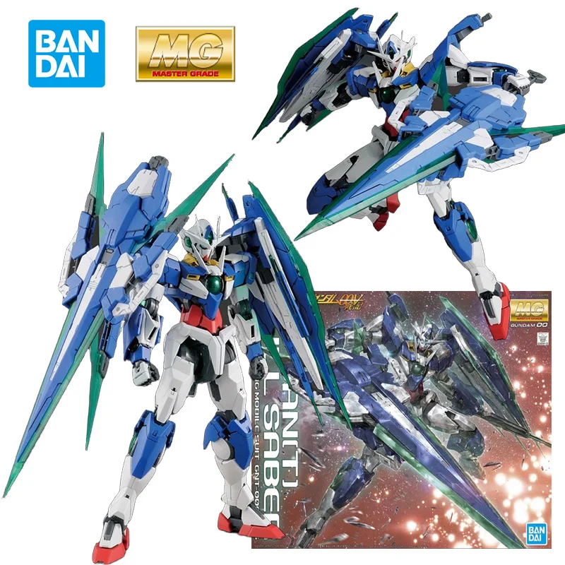 

Bandai MG 1/100 Gundam 00 Qan[T] Полный Saber 20 см Gundam 00 Аниме оригинальная экшн-версия, сборная игрушка, коллекция подарков