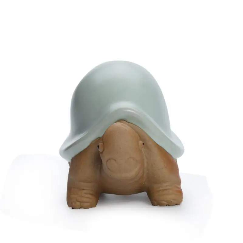 

Shou turtle tea pet golden silk open tea pet ornament home collection
