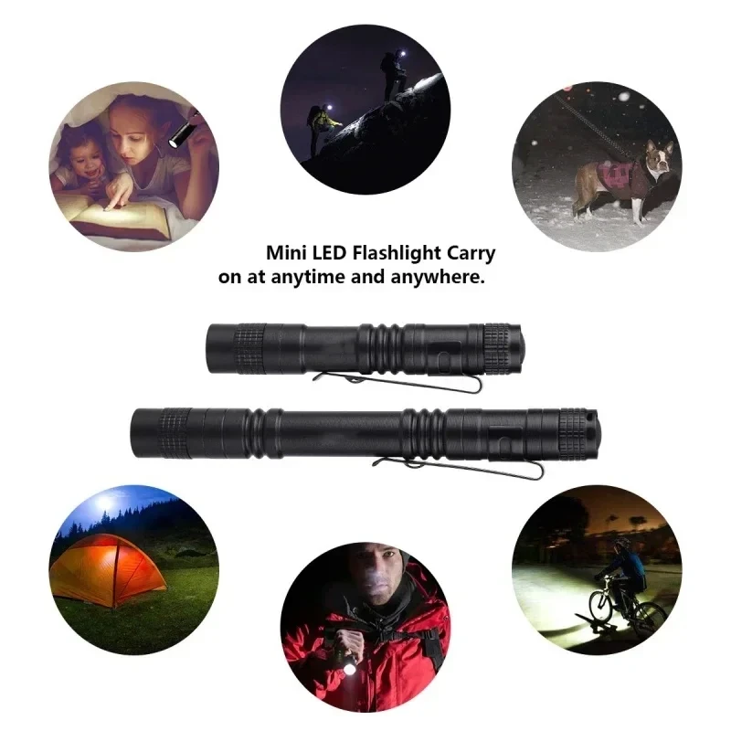 1-10PCS Mini Portable Flashlight Pocket Bright High Power Handheld Pen Light led Torch for Camping Outdoor Emergency Home Use image 5