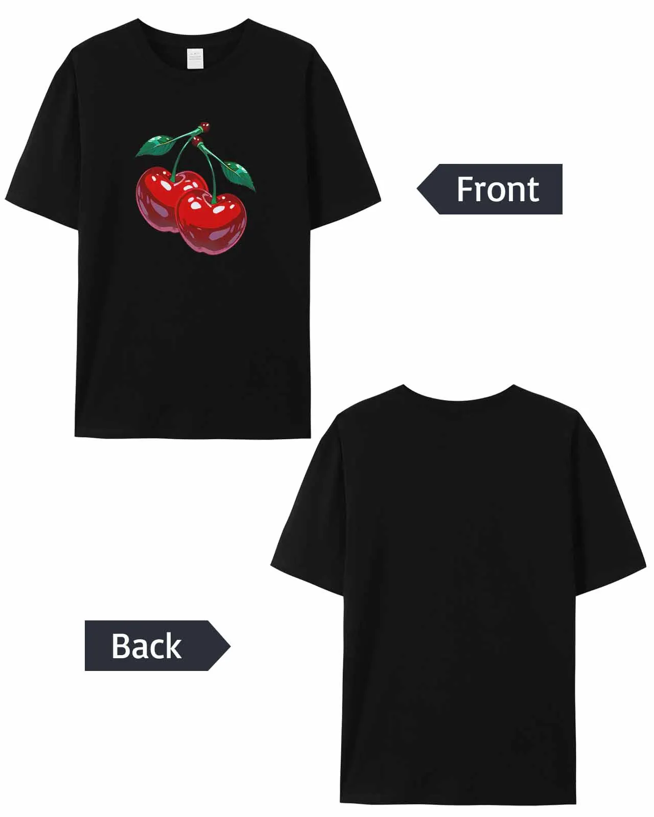 Cherry Cartoon T-Shirt Lover Gift Sweatshirt Fitness T-shirt Short Sleeve O-neck Clothing Tops