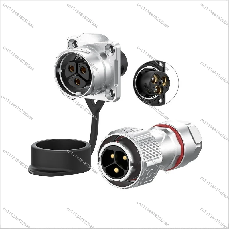 For PLB20 Snap-on Aviation Plug All-metal 3/4 Core Solder-free IP68 Waterproof Four-hole Socket